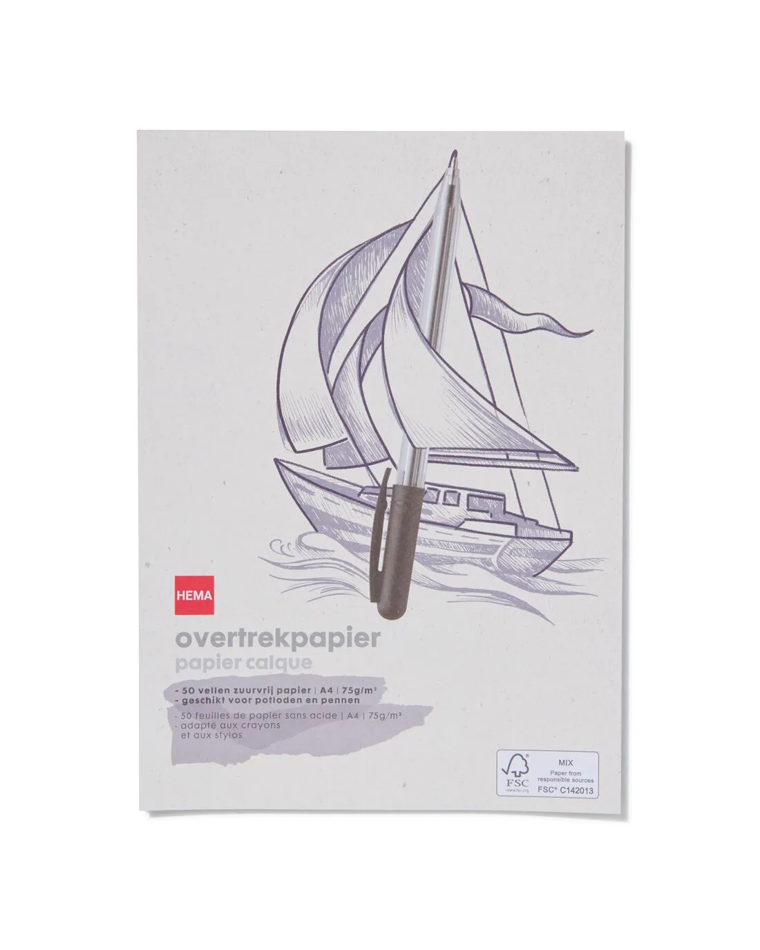 Overtrekpapier A4 75gr fra HEMA – produktbillede