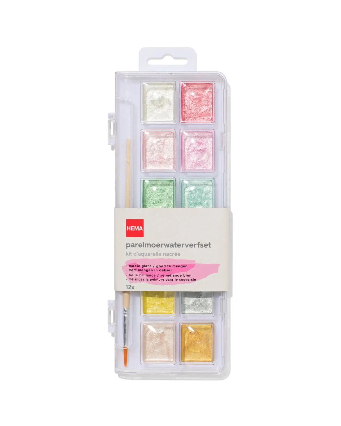 Parelmoer waterverfset 12-delig de HEMA – photo du produit