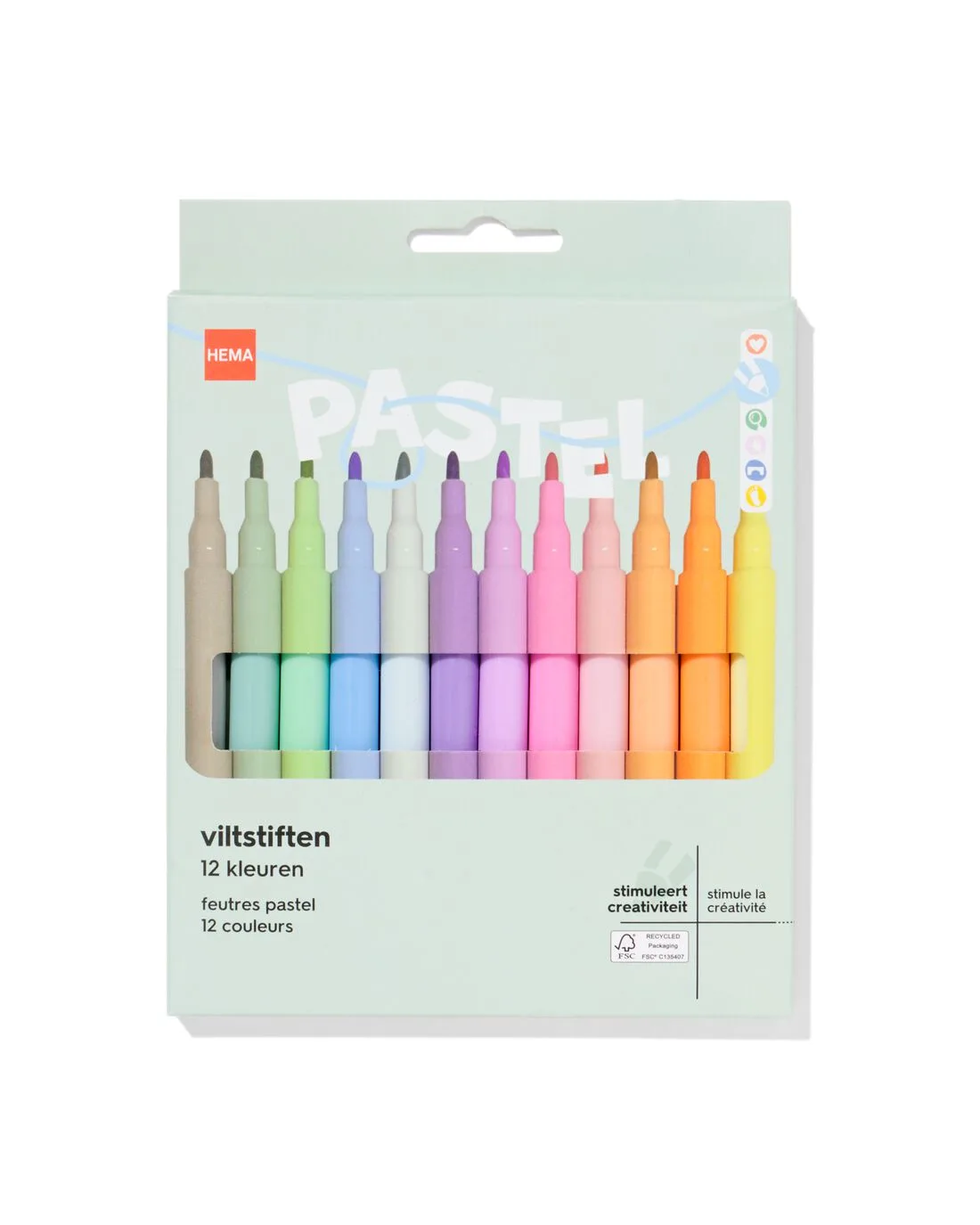Pastelstiften - 12 stuks by HEMA – product photo