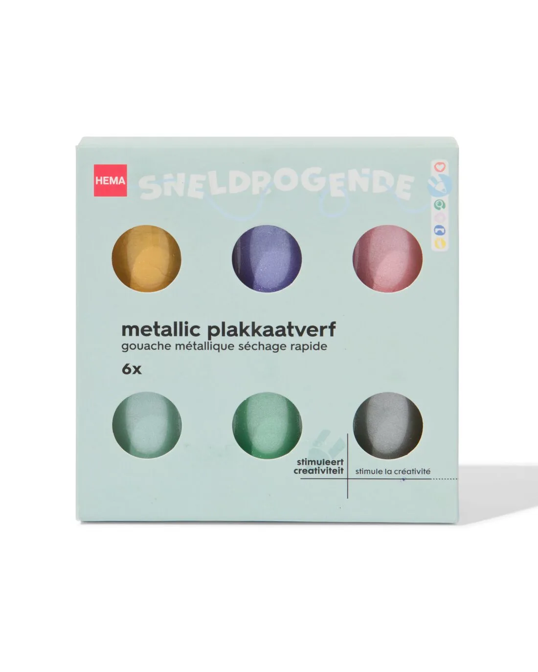 Plakkaatverf metallic - 6 stuks by HEMA – product photo
