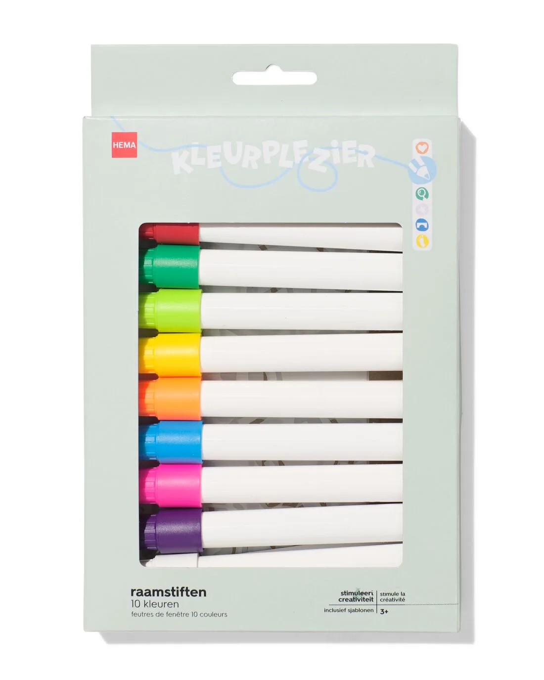 Raamstiften met sjablonen 12-delig van HEMA – productfoto