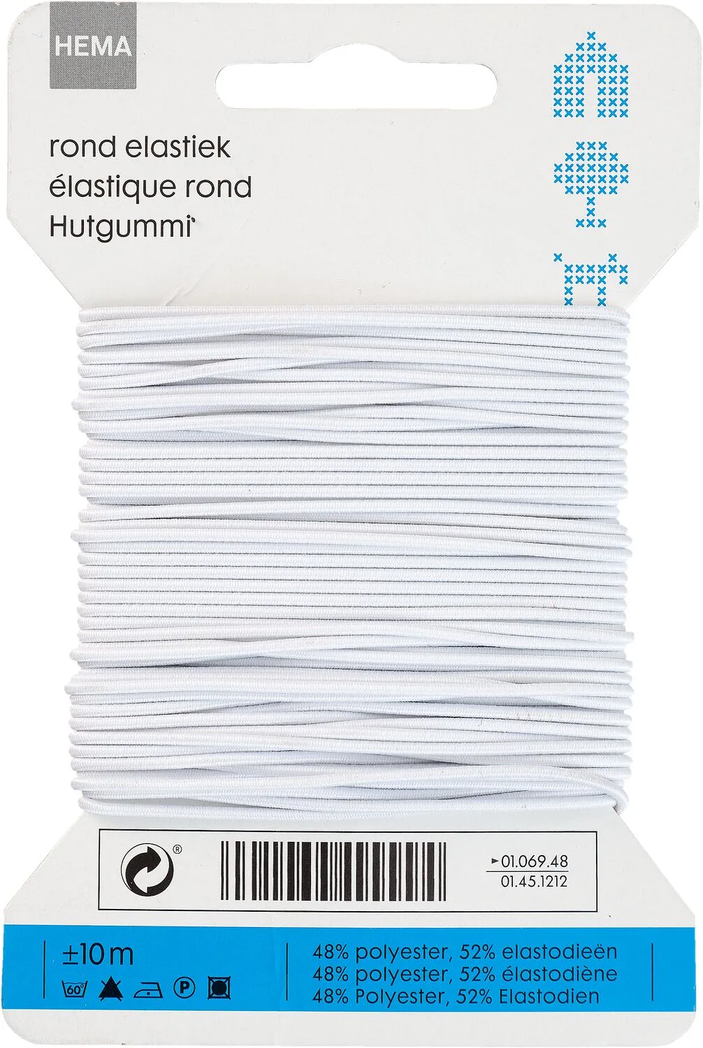 Rond elastiek 10m wit van HEMA – productfoto