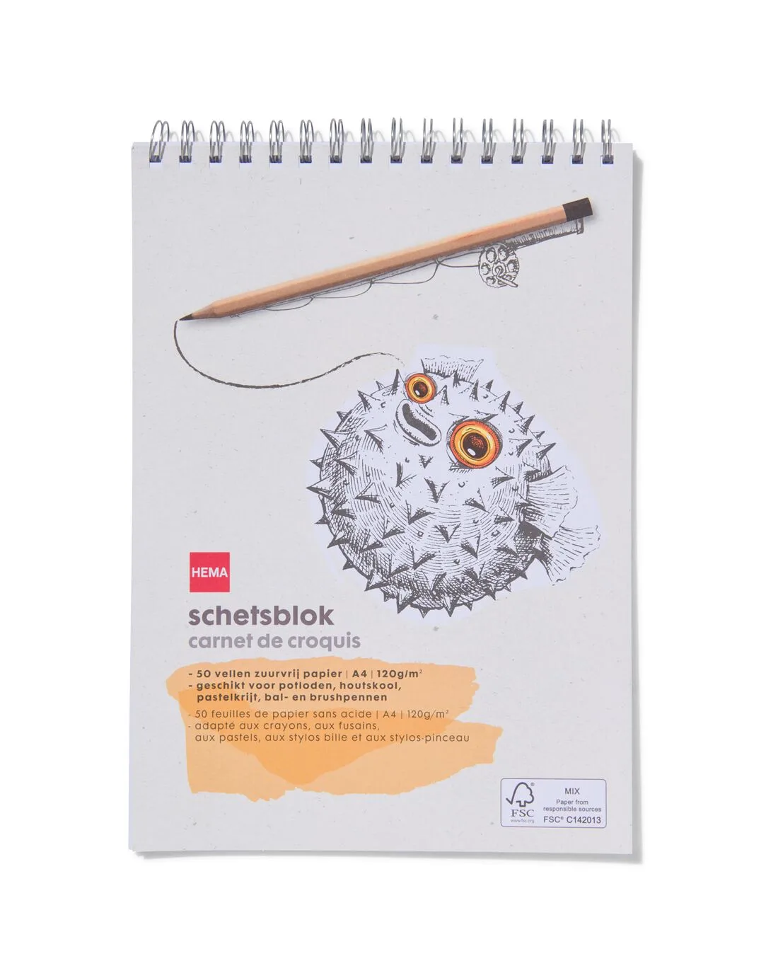 Schetsboek met spiraal A4 120gr von HEMA – Produktfoto
