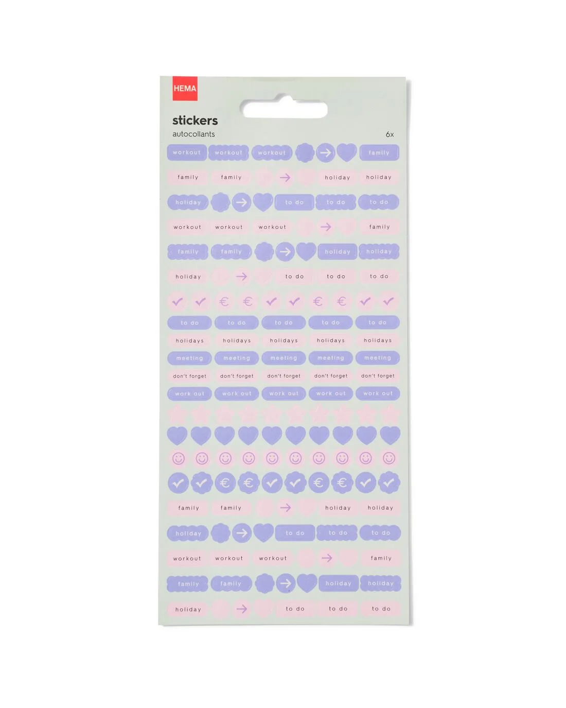 Stickervellen voor planner - 6 stuks van HEMA – productfoto
