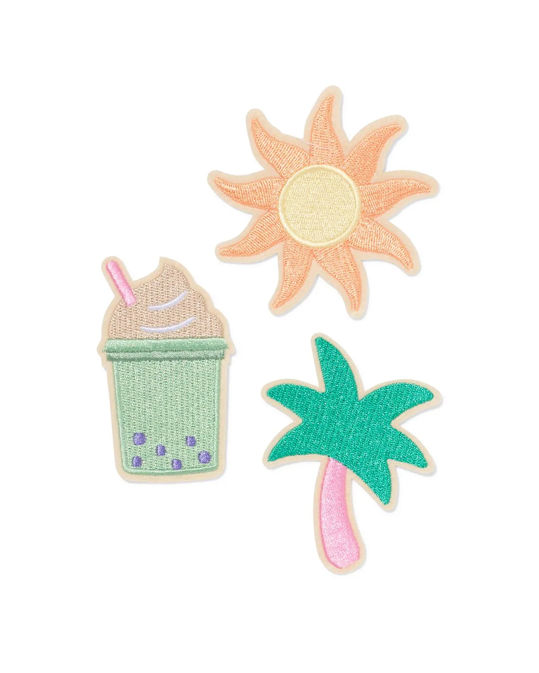 Strijkapplicaties 5x5cm zomer - 3 stuks (multi) van HEMA – productfoto