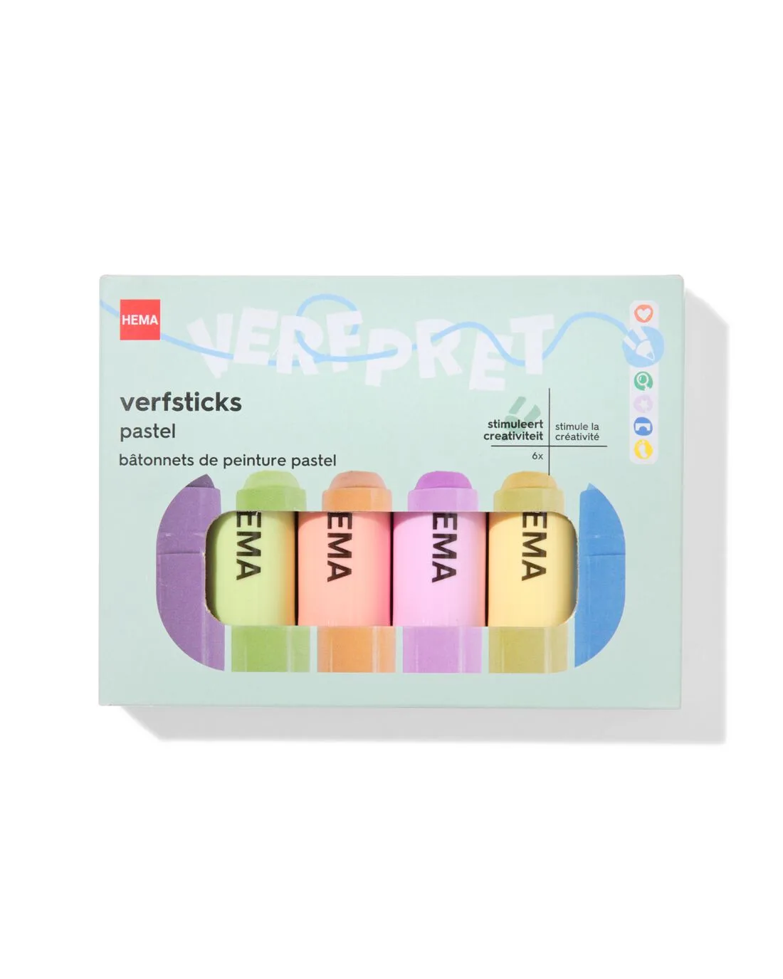 Verfsticks pastel - 6 stuks van HEMA – productfoto
