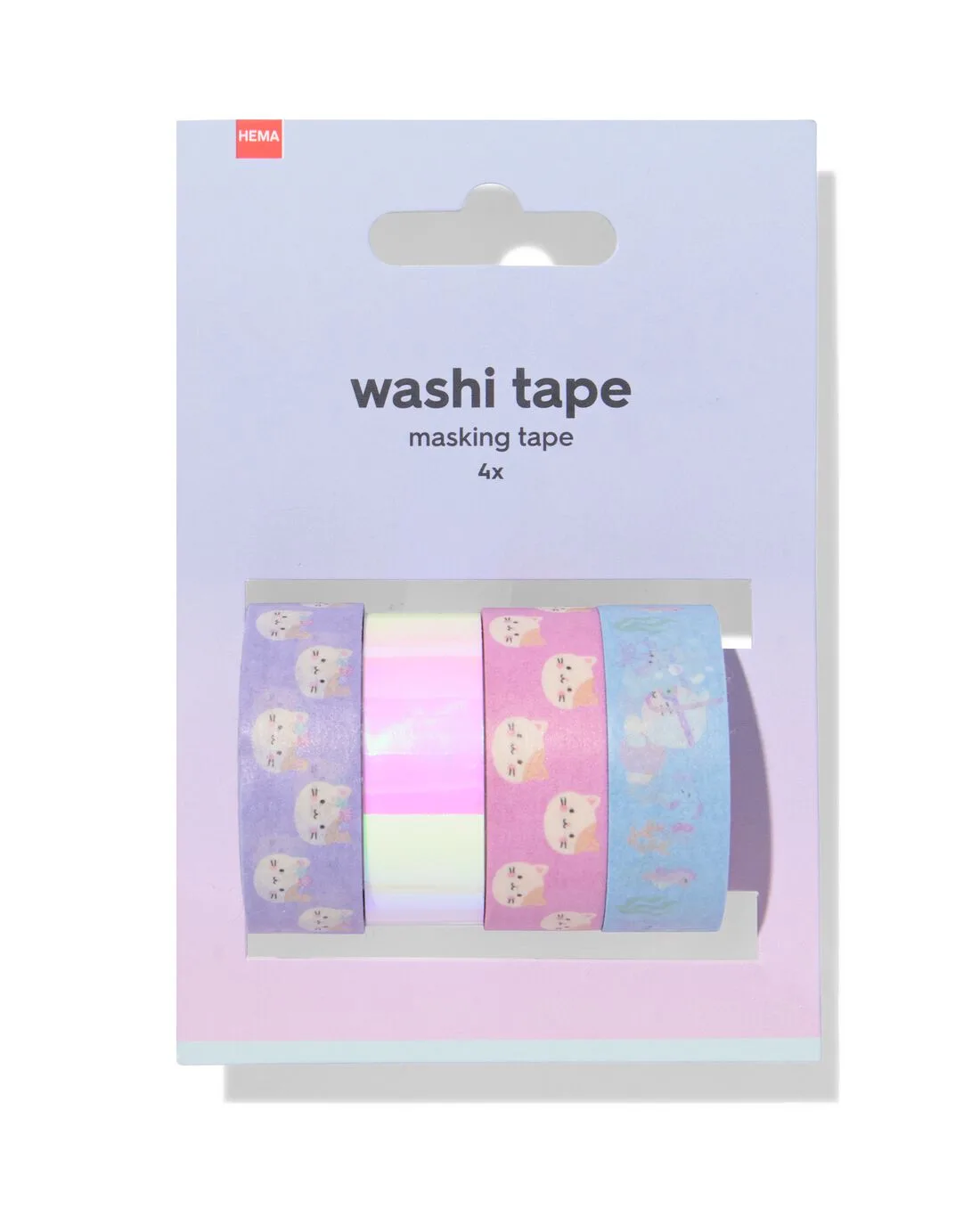 Washi tape 5m katten - 4 stuks de HEMA – photo du produit