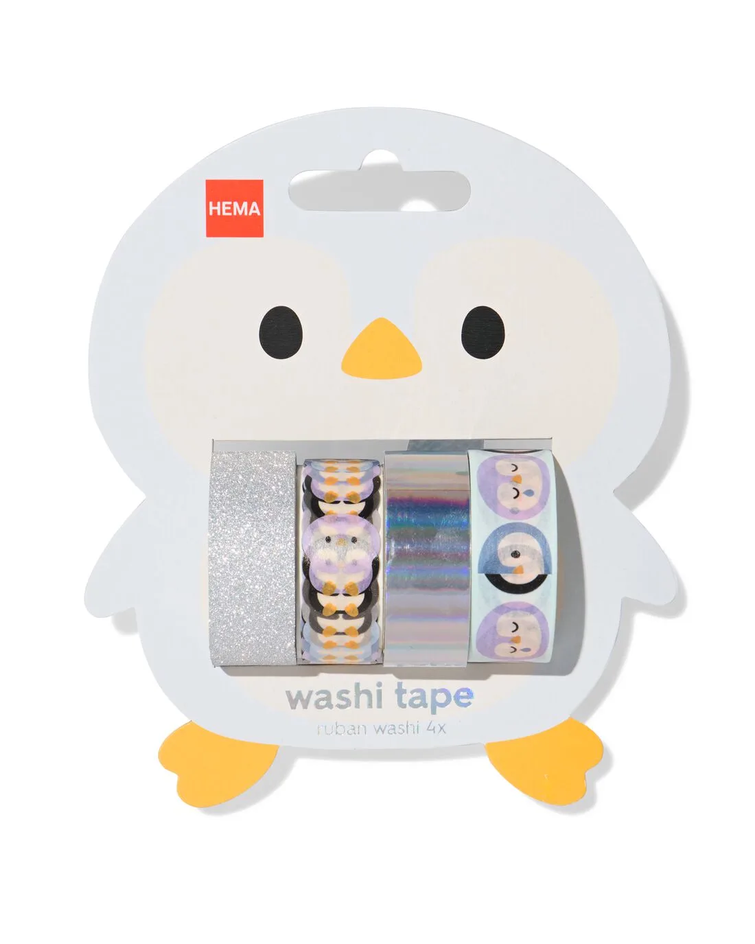 Washi tape 5mx1.5c pinguïns - 4 stuks (multicolor) de HEMA – photo du produit