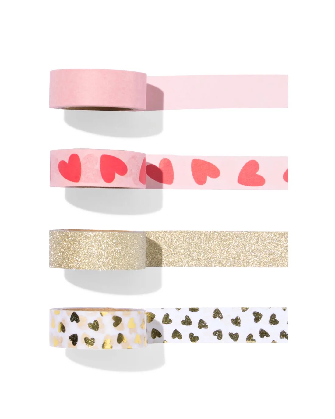 Washi tape hart - 4 stuks (rood) van HEMA – productfoto