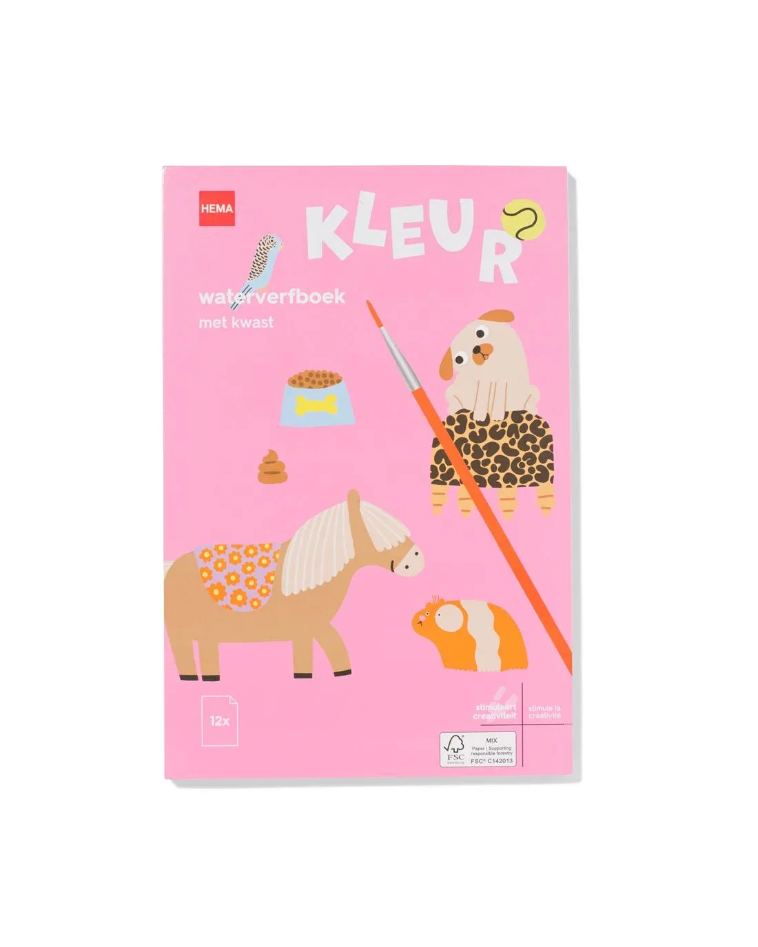 Waterverfboek 14x21cm huisdieren van HEMA – productfoto