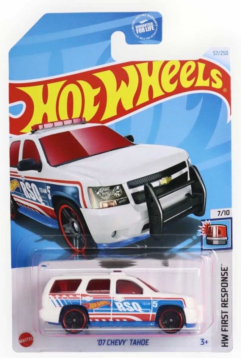 '07 CHEVY TAHOE RSQ 57/250 1:64 HW FIRST RESPONSE 7/10 van Hot Wheels in Wit – productfoto