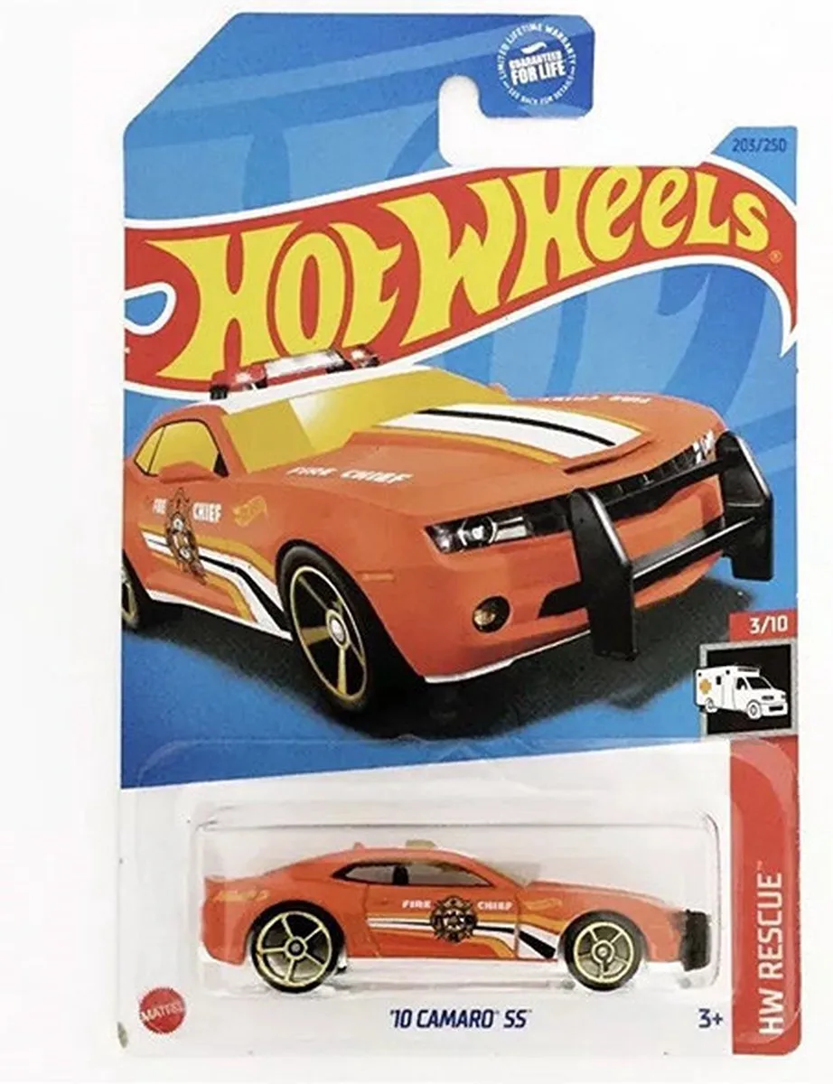 '10 CAMARO SS' 203/250 1:64 HW RECUE FIRE CHIEF 3/10 van Hot Wheels in Oranje – productfoto