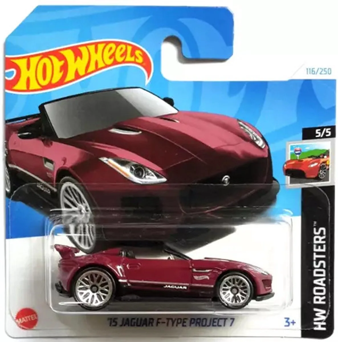 '15 JAGUAR F-TYPE PROJECT 7 BURGUNDY RED 116/250 1:64 HW ROADSTERS 5/5 de Hot Wheels en Bordeaux rood – photo du produit