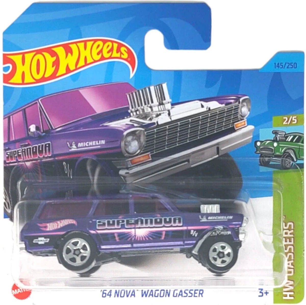 '64 NOVA WAGON GASSER 145/250 1:64 HW GASSERS 2/5 de Hot Wheels en Violet – photo du produit