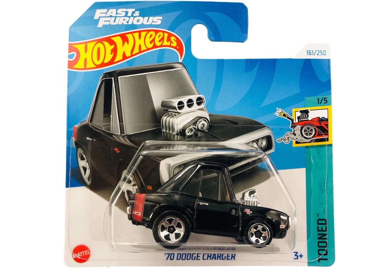 '70 Dodge Charger Tooned 1/5 - 2024 Modelauto van Hot Wheels in Zwart – productfoto