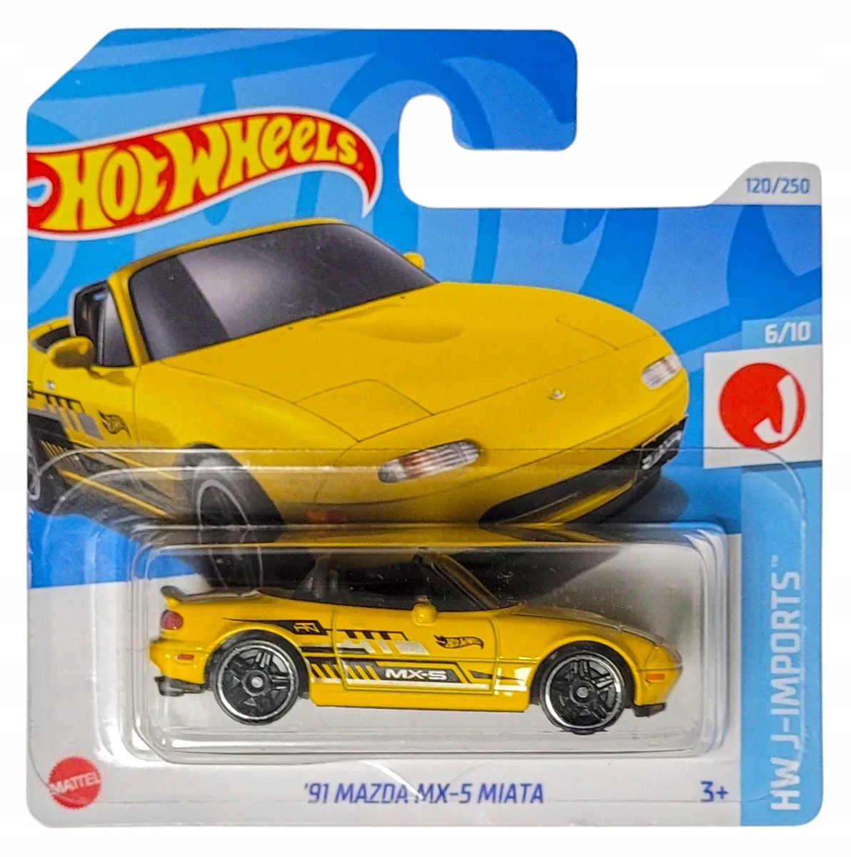 '91 Mazda MX-5 Miata 2024 HTD80 - 1:64 de Hot Wheels en Jaune – photo du produit