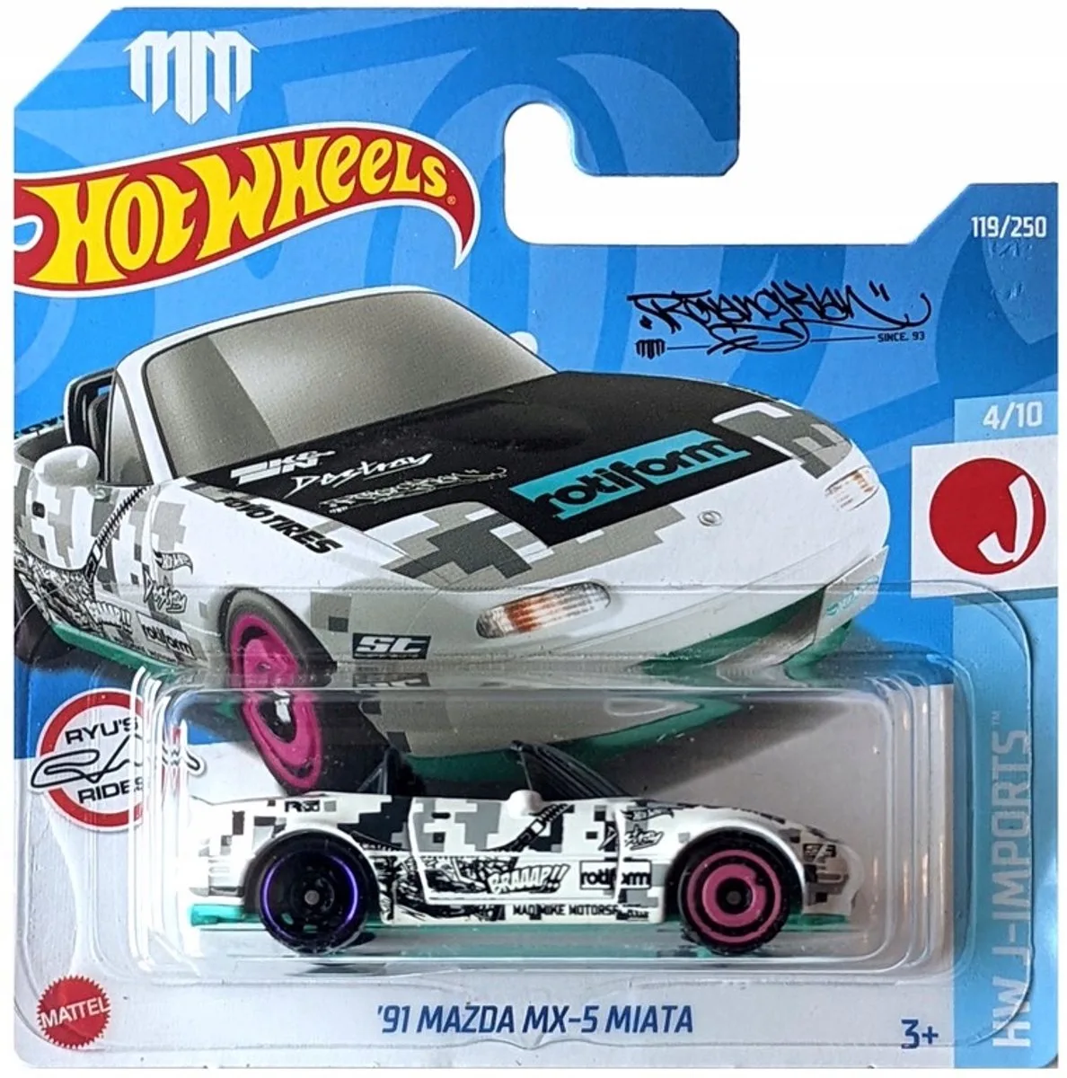 '91 Mazda MX-5 Miata J-IMPORTS 1:64 Schaal Modelauto de Hot Wheels en Turquoise – photo du produit