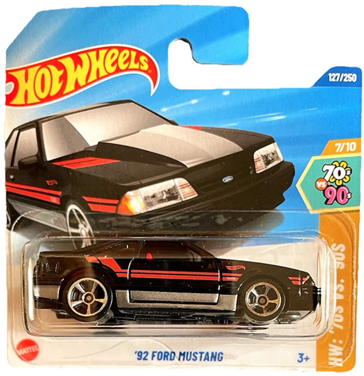 '92 FORD MUSTANG 127/250 1:64 HW '70 VS '90S van Hot Wheels in Black red – productfoto