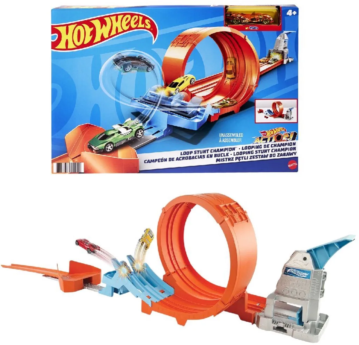 Action Drift Loop - Racebaan von Hot Wheels in Blau – Produktfoto