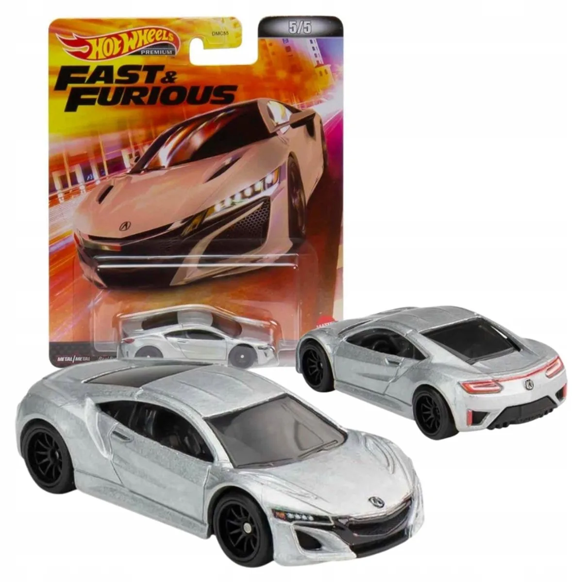 Acura NSX 2017 Fast and Furious von Hot Wheels in Silber – Produktfoto