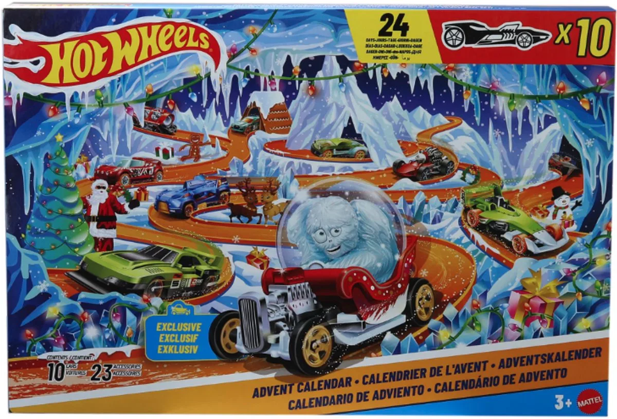 Adventskalender 2026 - 34 Verrassingen - Adventkalender Kinderen Jongens Meisjes - Adventskalenders - Aftelkalender - Geschenkdoos - Geschenkset - Cadeaudoos - Giftset Kind - Auto Speelgoed - Hotweels von Hot Wheels in Adventskalender 2026 – Produktfoto