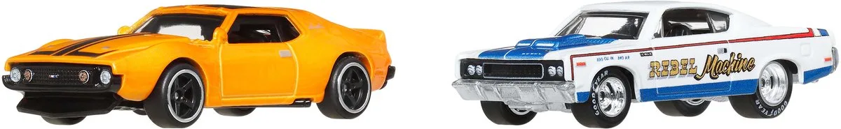 AMC 2 pack AMC Javelin en Rebel Machine | 1:64 HotWheels JBL06 von Hot Wheels in Weiß, Gelb – Produktfoto