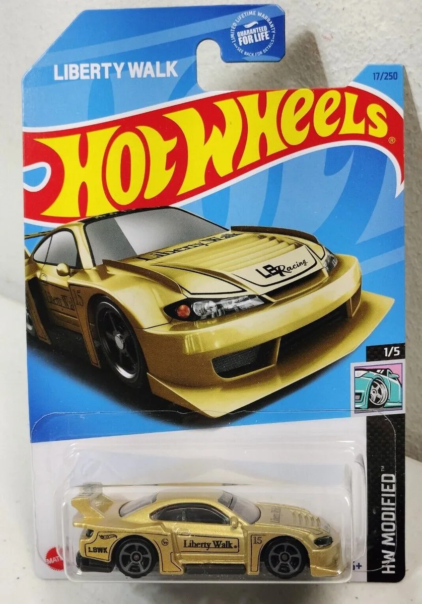 Auto JB SUPER SILHOUTTE NISSAN SILVIA S15 17/250 GOLD (LIBERTY WALK) 1/5 de Hot Wheels en Or – photo du produit