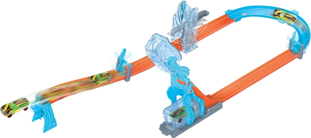 Baanset - Blauwe Deluxe Track Builder Set - Met accessoires met windthema de Hot Wheels en Multicolore – photo du produit
