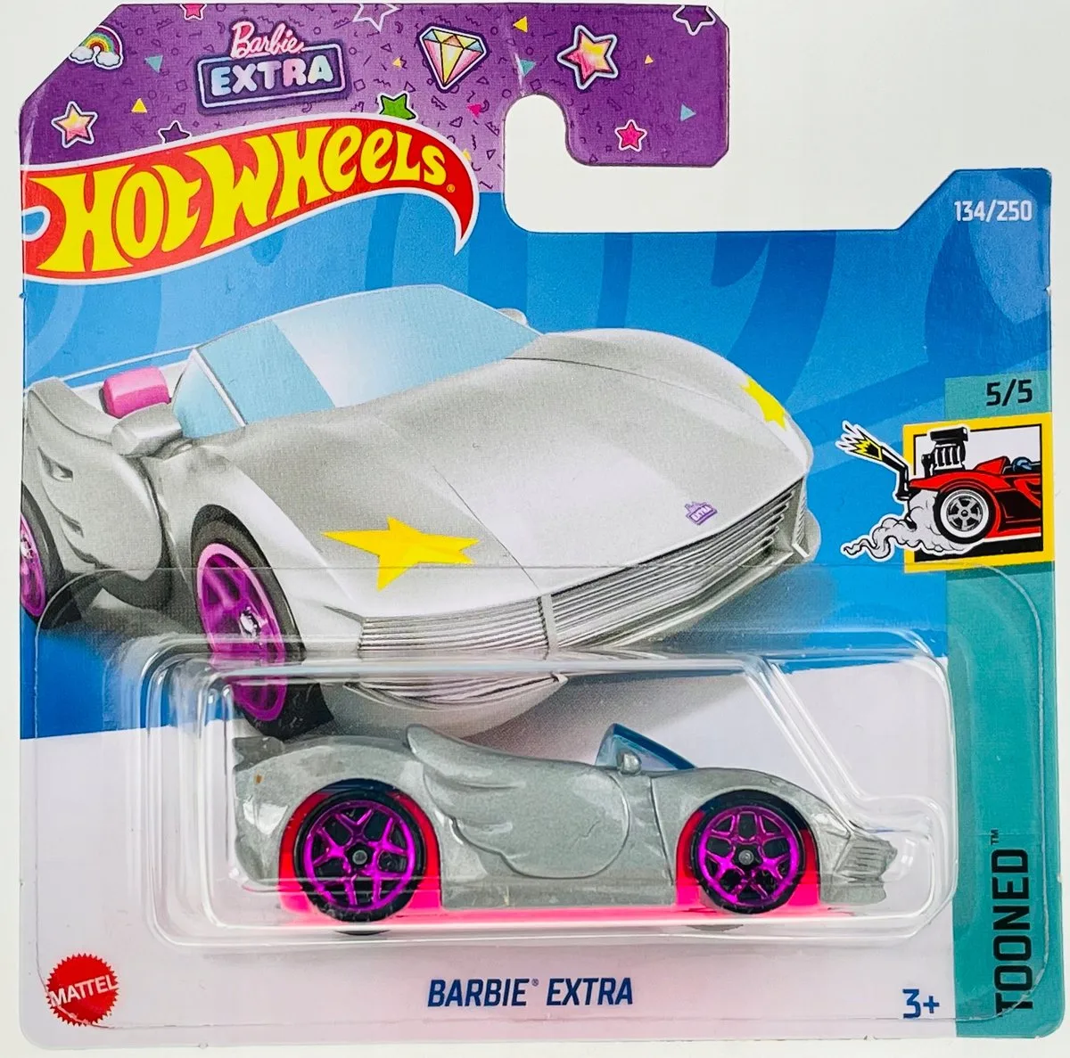 Barbie Extra Tooned 134/250 HCT35 - 1:64 Metaalkleur fra Hot Wheels i Grå – produktbillede