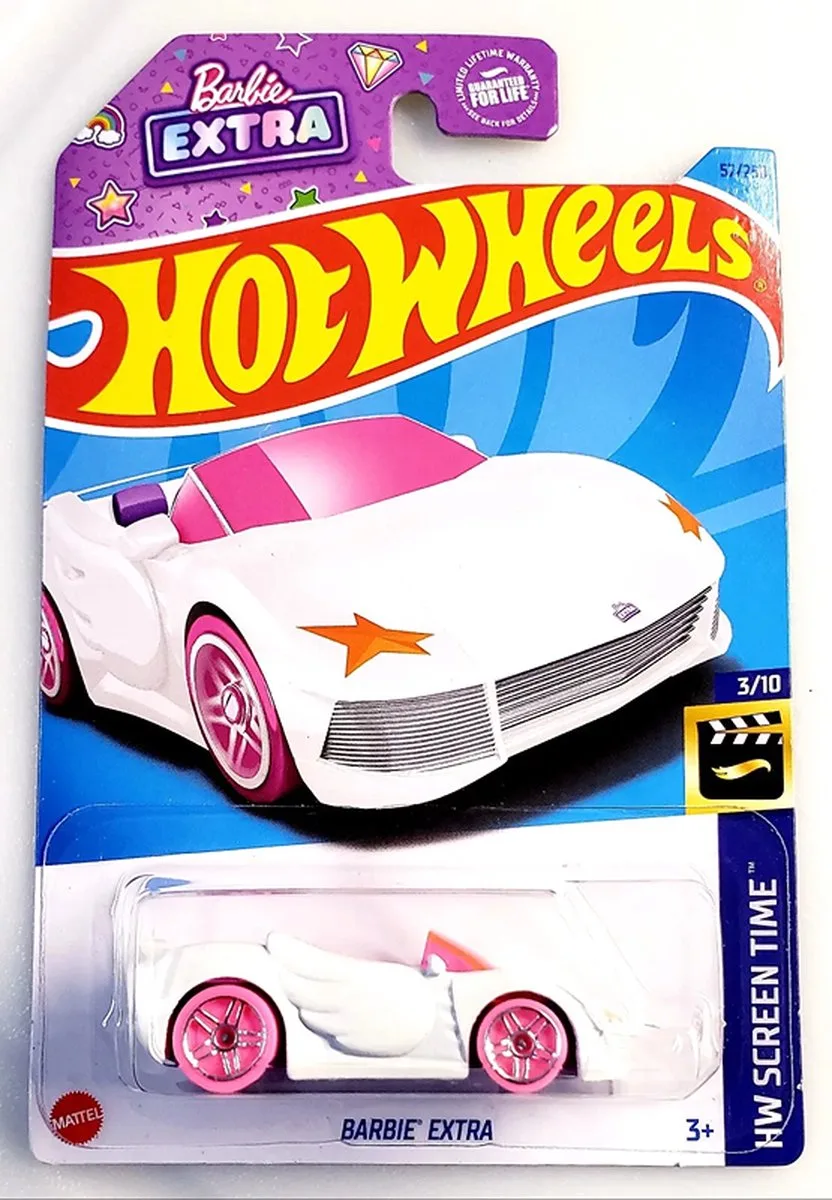 BARBIE EXTRA WIT 57/250 1:64 HW SCREEN TIME 3/10 de Hot Wheels en Blanc – photo du produit