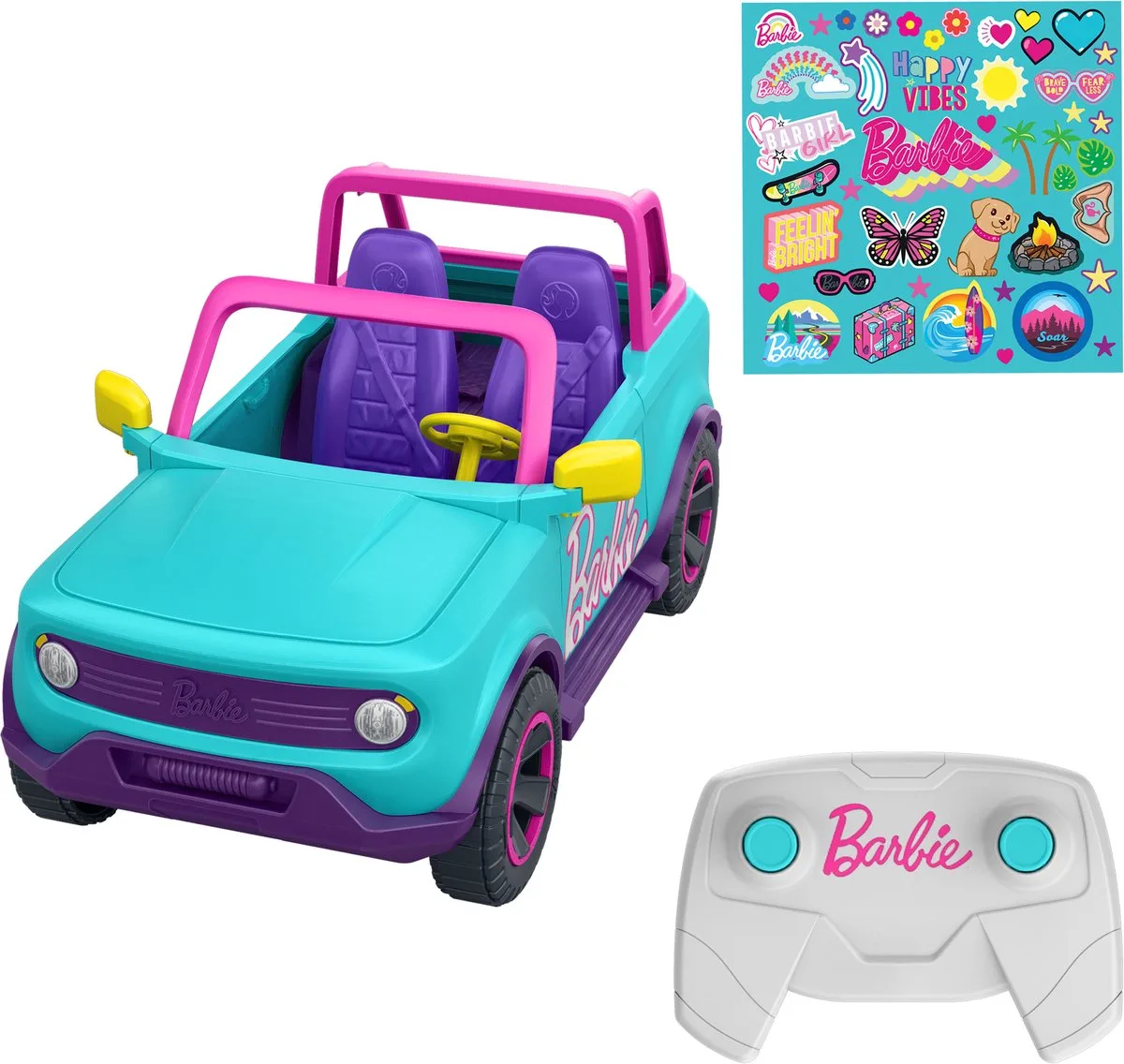 Barbie SUV met Afstandsbediening - Roze RC Voertuig de Hot Wheels en Multicolore – photo du produit