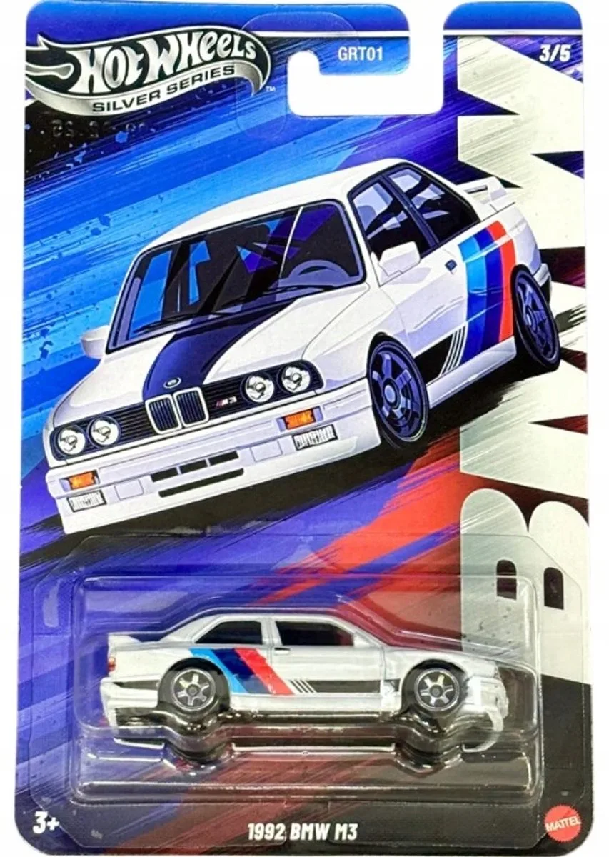 BMW M3 1992 GRT01 Schaal 1:64 Speelgoedauto by Hot Wheels in White – product photo