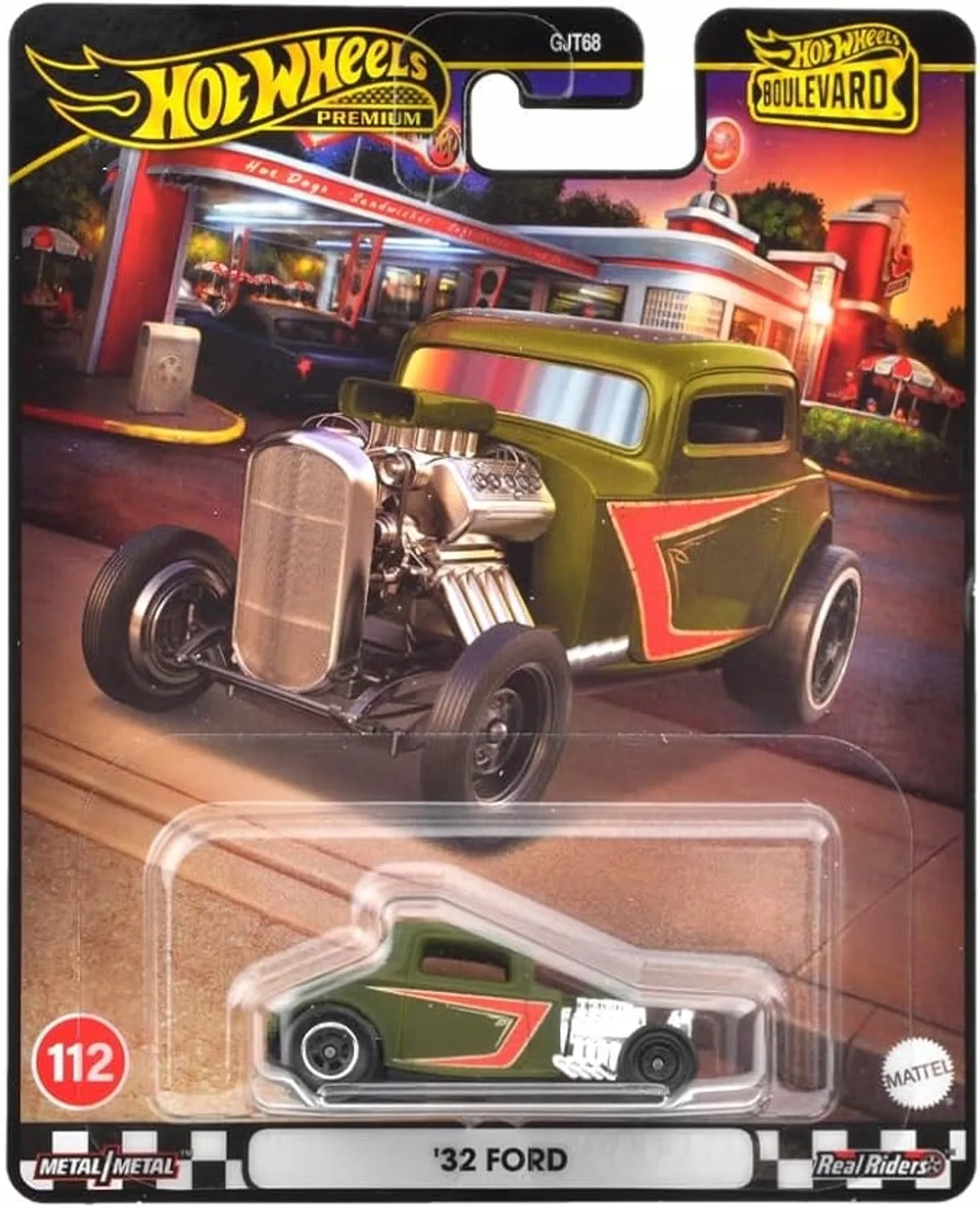 Boulevard JFM94 '32 Ford nr. 112 speelgoedvoertuig by Hot Wheels in Green, Red – product photo