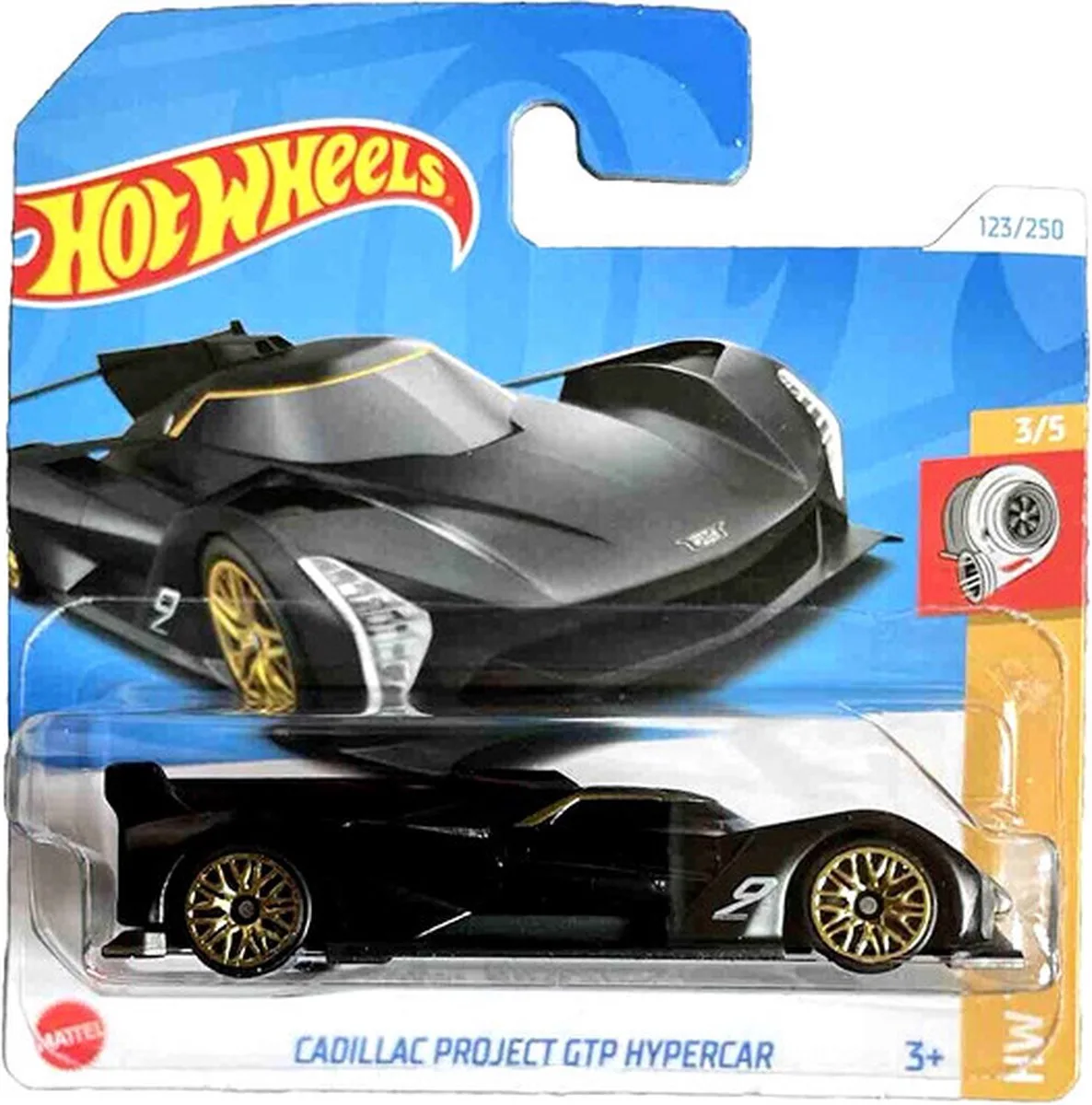 CADILLAC PROJECT GTP HYPERCAR BLACK/GOLD 123/250 1:64 HW TURBO 3/5 de Hot Wheels en Black gold – photo du produit