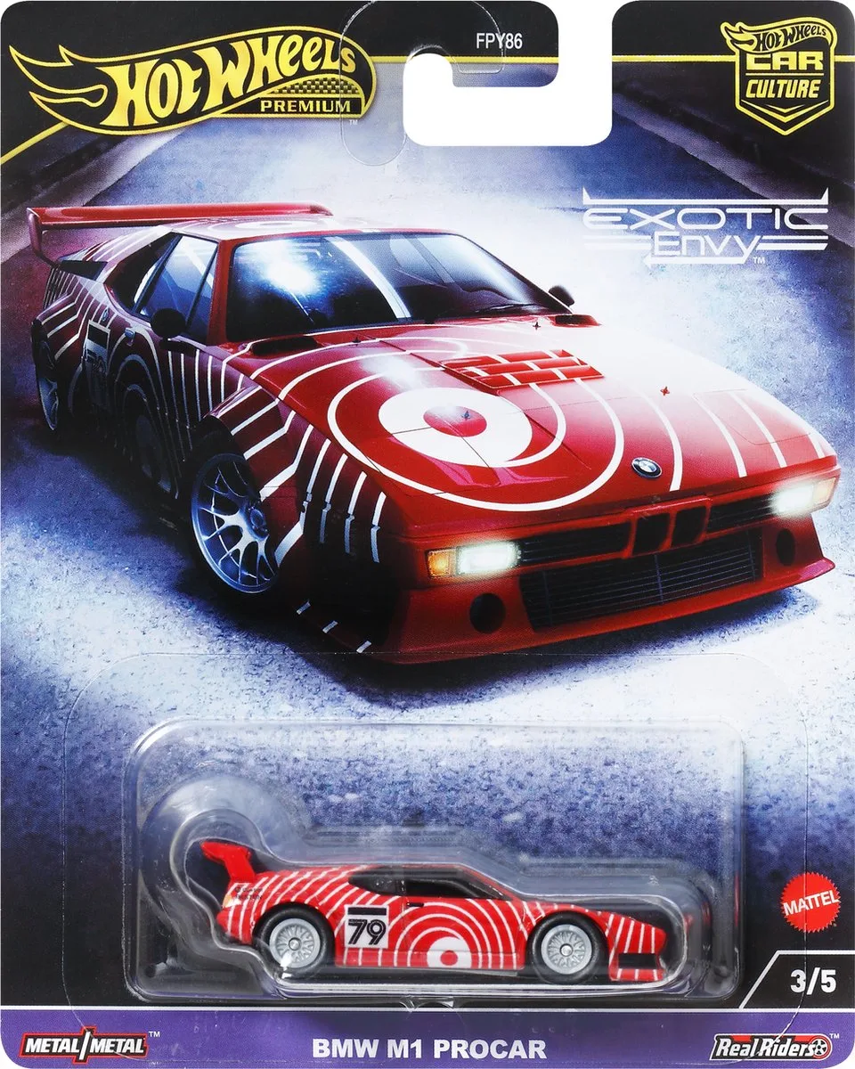 Car Culture BMW M1 Procar van Hot Wheels in Rood, Wit – productfoto