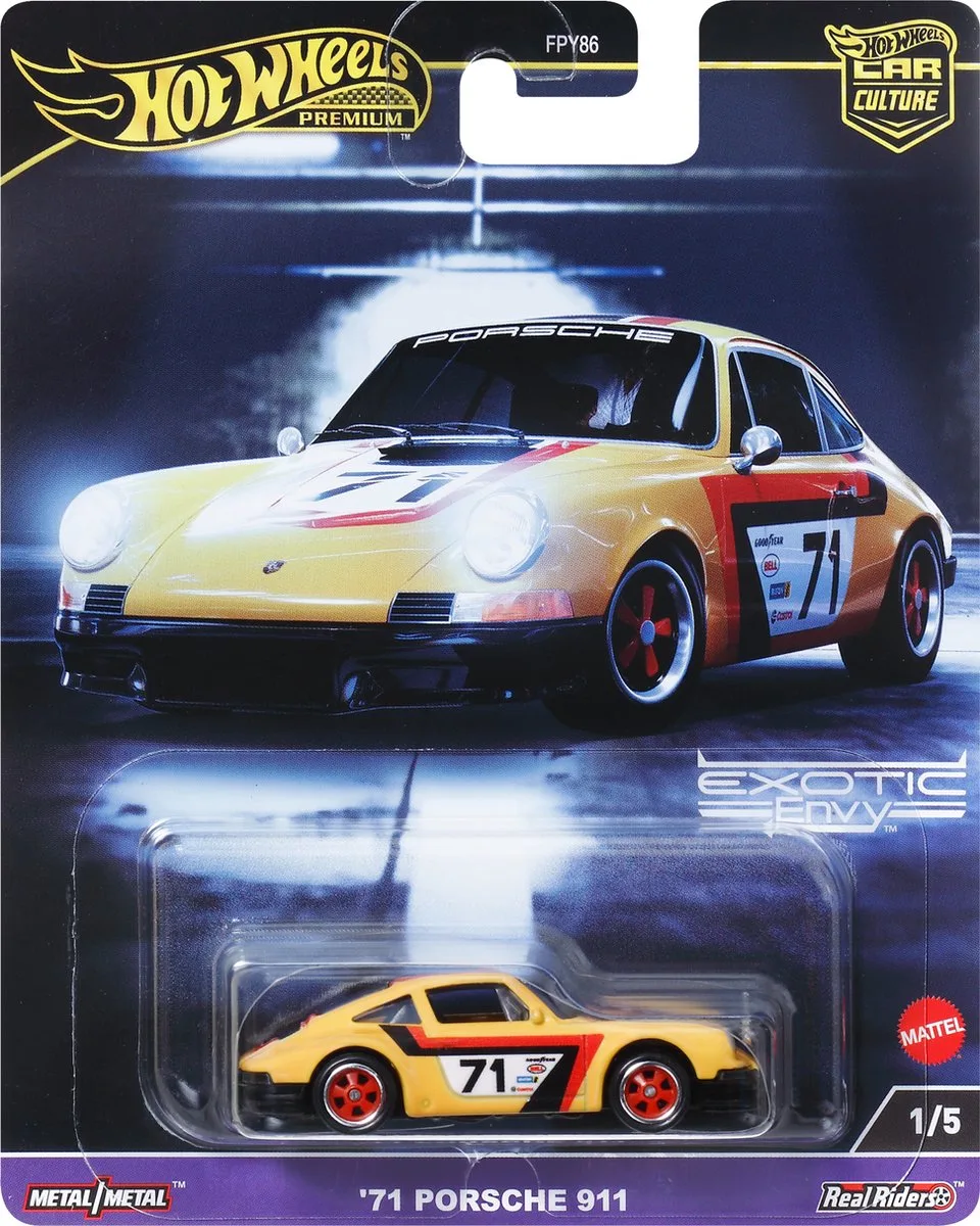 Car Culture Porsche 911 Carrera 1971 NR71 (Yellow) HCK80 de Hot Wheels en Noir, Rouge, Jaune – photo du produit