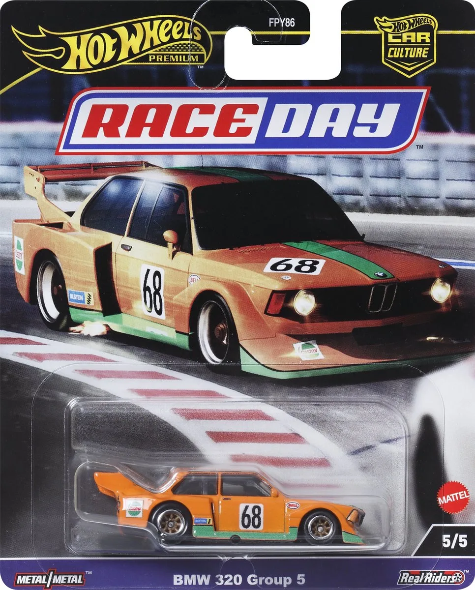 Car Culture Race Day BMW 320 Group 5 de Hot Wheels en Vert, Orange – photo du produit