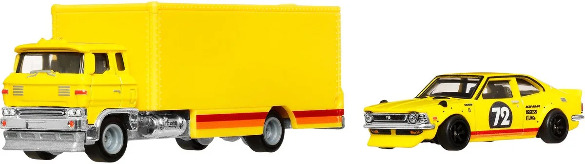 Car Culture: Team Transport JBM34 speelgoedvoertuig van Hot Wheels in Geel – productfoto