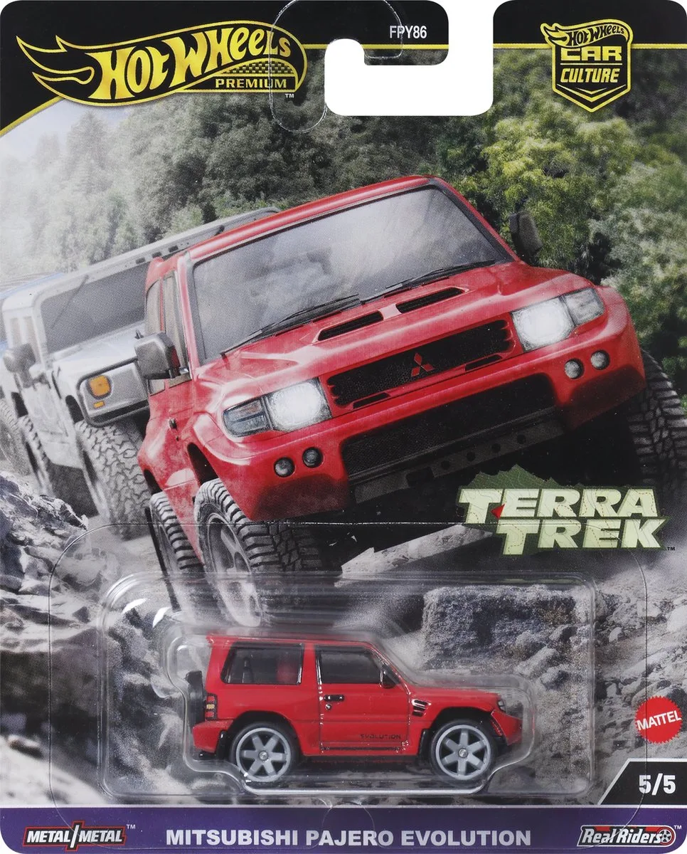 Car Culture Terra Trek Mitsubishi Pajero Evolution van Hot Wheels in Rood – productfoto