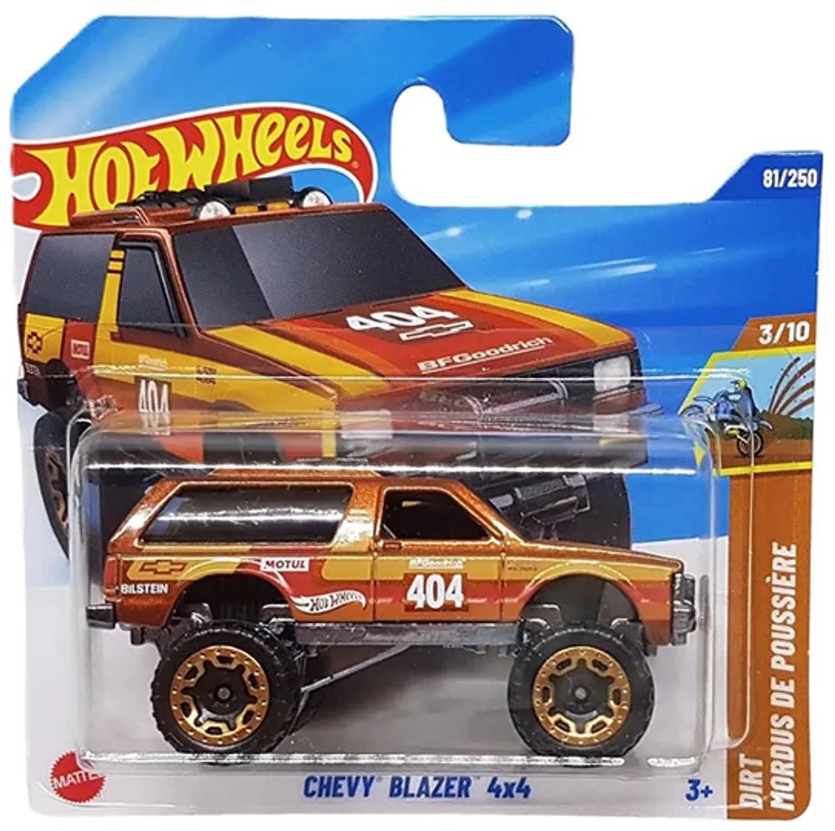 CHEVY BLAZER 4X4 METALFLAKE BROWN 404 COPPER 81/250 HW DIRT 3/10 SHORT CARD 2025 van Hot Wheels in Metalflake brown copper 404 – productfoto