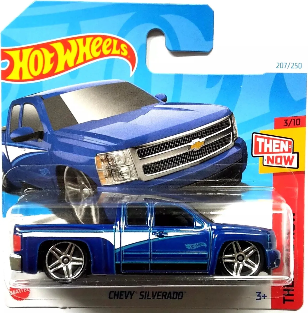 CHEVY SILVERADO 207/250 1:64 HW THEN AND NOW 3/10 von Hot Wheels in Blau, Weiß – Produktfoto