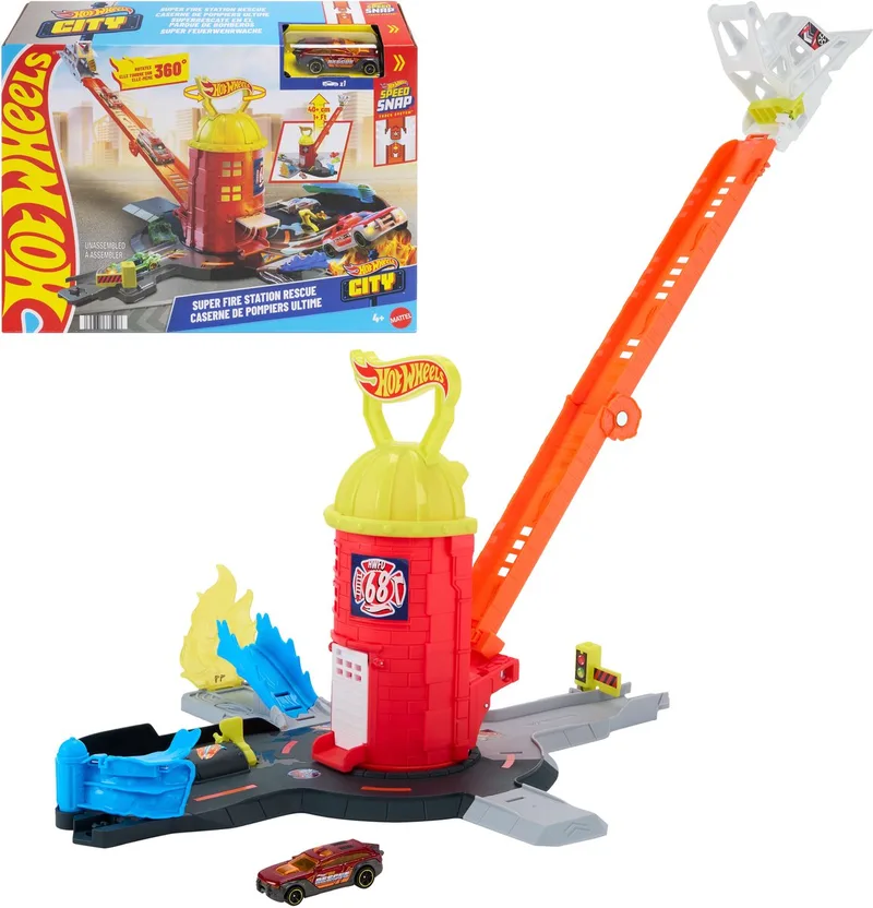 Caserne De Pompiers de Hot Wheels en Rouge – photo du produit