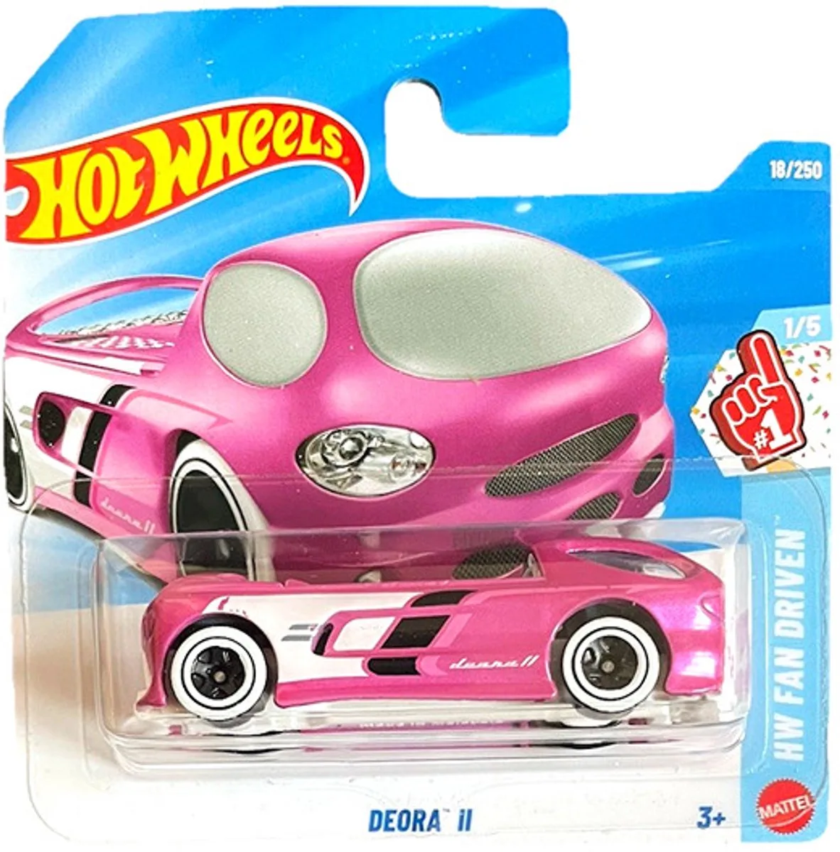 DEORA II SURFING 18/250 HW FAN DRIVEN 1/5 SHORT CARD 2026 de Hot Wheels en Pink metalic – photo du produit