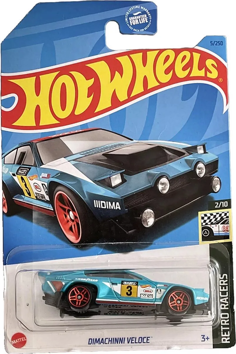 DIMACHINNI VELOCE 3 5/250 (1:64) HW RETRO RACERS 2/10 de Hot Wheels en Turquoise – photo du produit