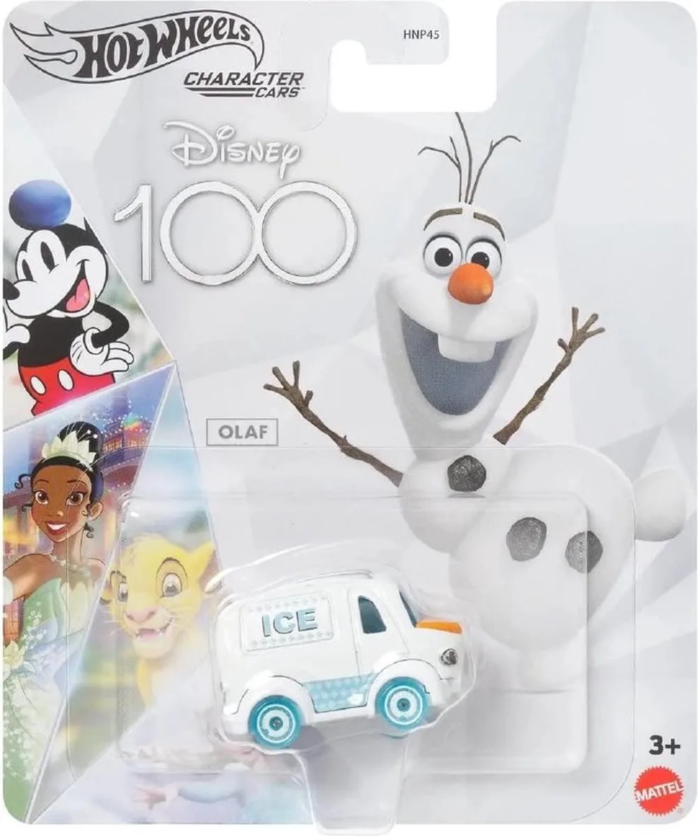 Disney 100 Years - Frozen: Olaf Character Car von Hot Wheels in Weiß – Produktfoto