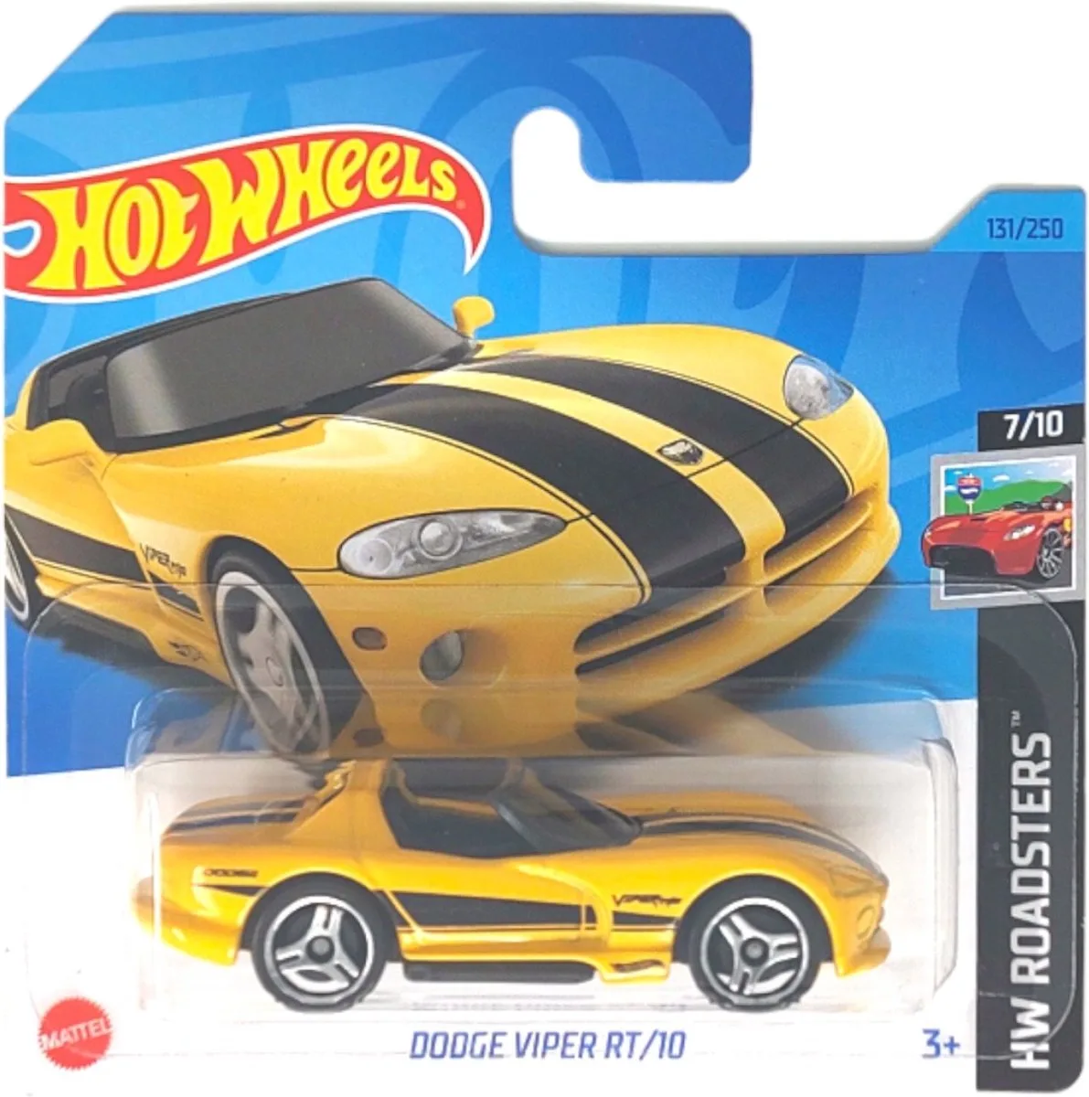 Dodge Viper RT 10 - 7 cm - Schaal 1:64 - Voertuig van Hot Wheels in Geel – productfoto