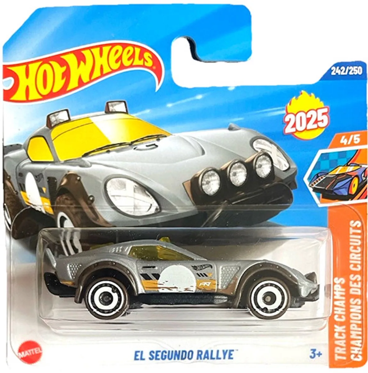 EL SEGUNDO RALLYE SILBER 242/250 HW TRACK CHAMPS 4/5 SHORT CARD 2025 von Hot Wheels in Silber zilver – Produktfoto