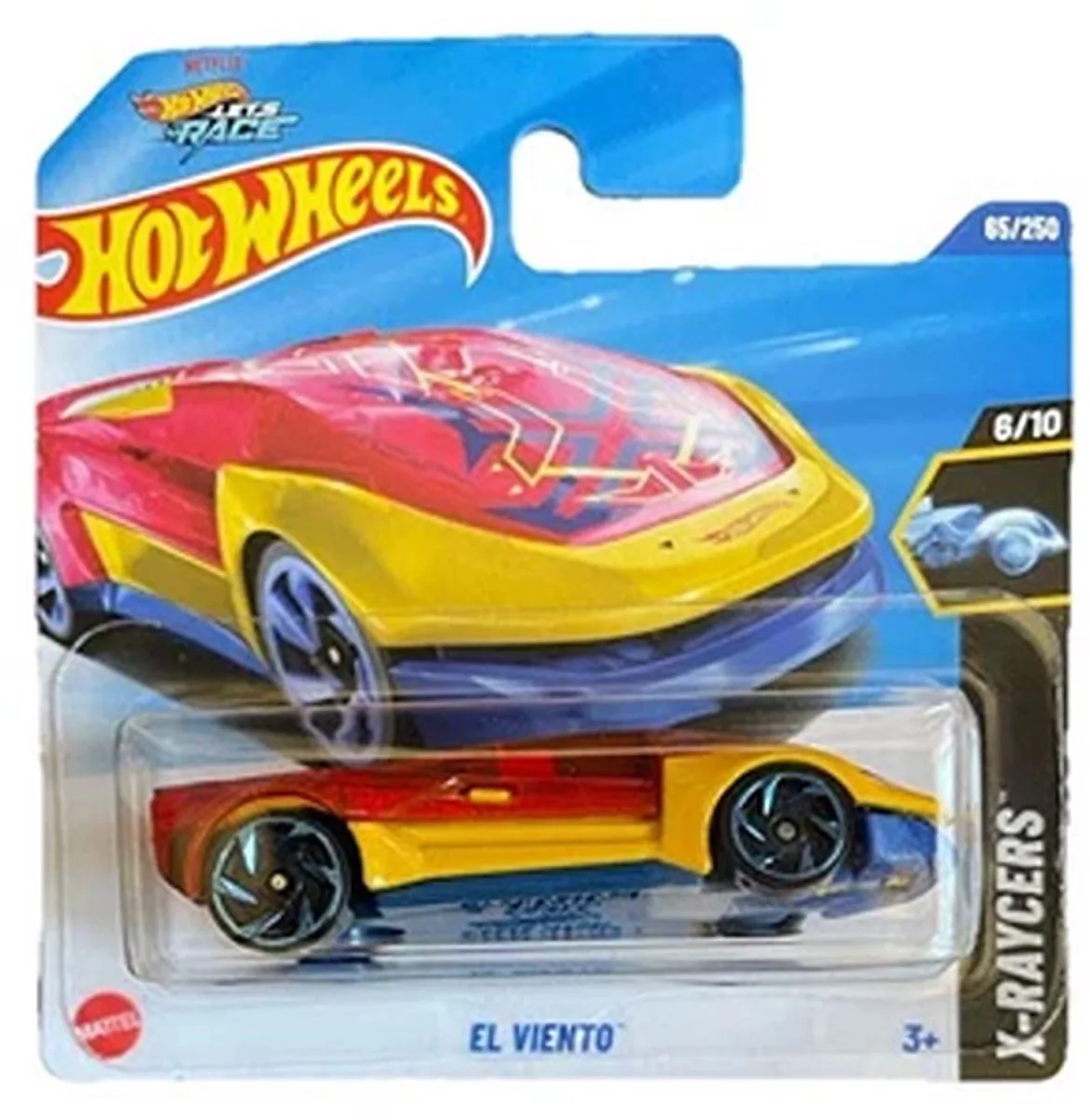 EL VIENTO 65/250 HW X-RACERS 6/10 von Hot Wheels in Blue yellow red – Produktfoto