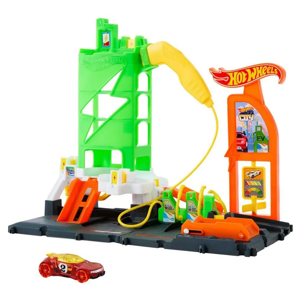 Elektrisch Oplaadpunt Voor Auto´s In De Stad van Hot Wheels – productfoto