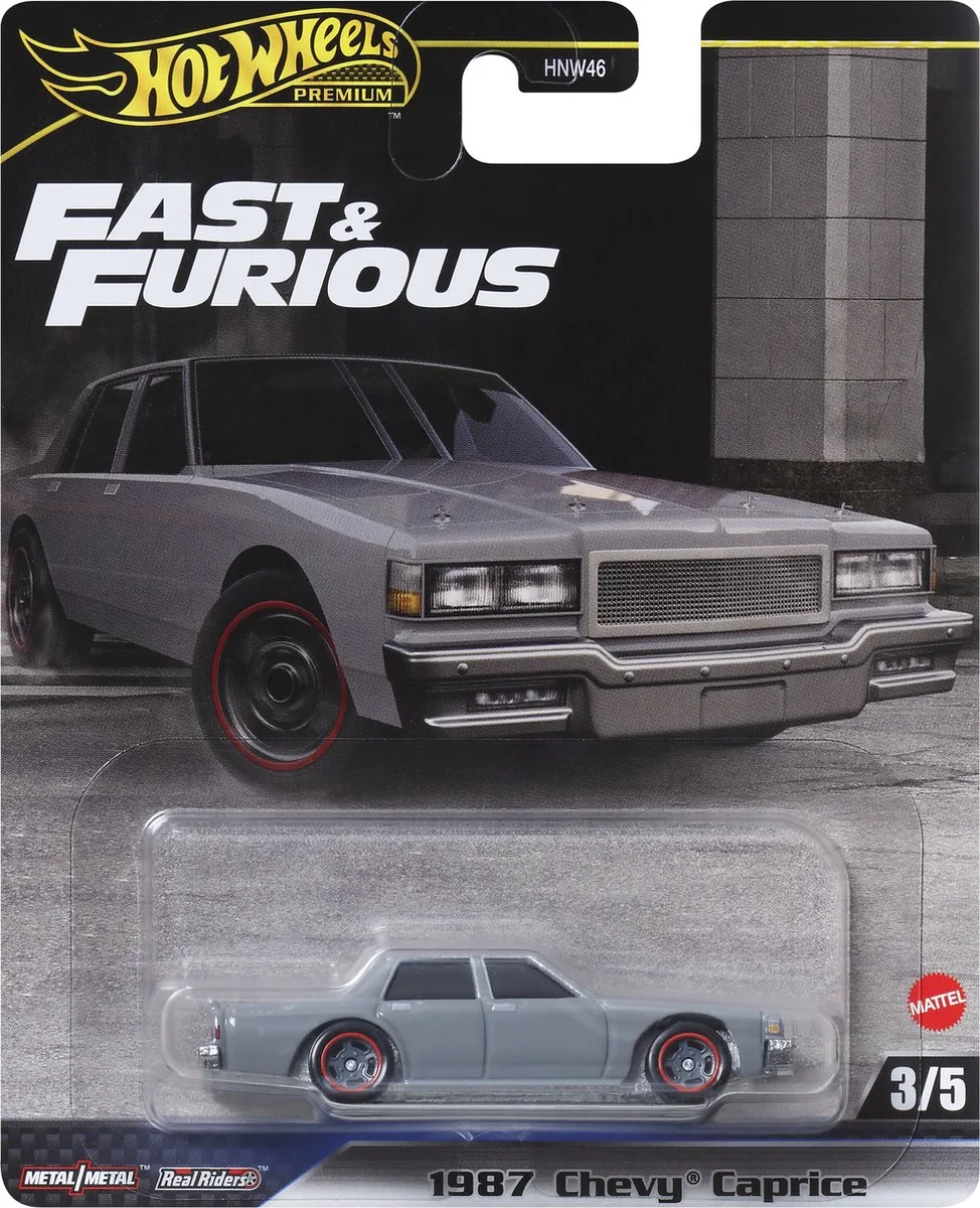 Fast & Furious HRT98 speelgoedvoertuig 1987 Chevy Caprice 3/5 von Hot Wheels in Grau – Produktfoto